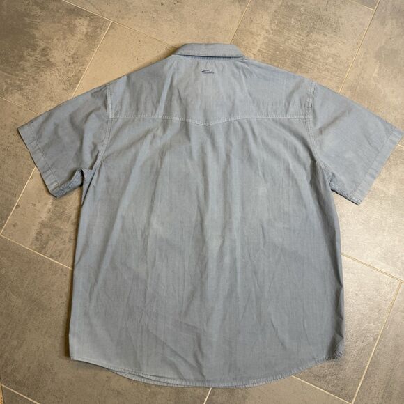 Drake Cinco Ranch Western Acid Wash Snap Shirt Dusty Blue Men’s Large - Picture 9 of 11